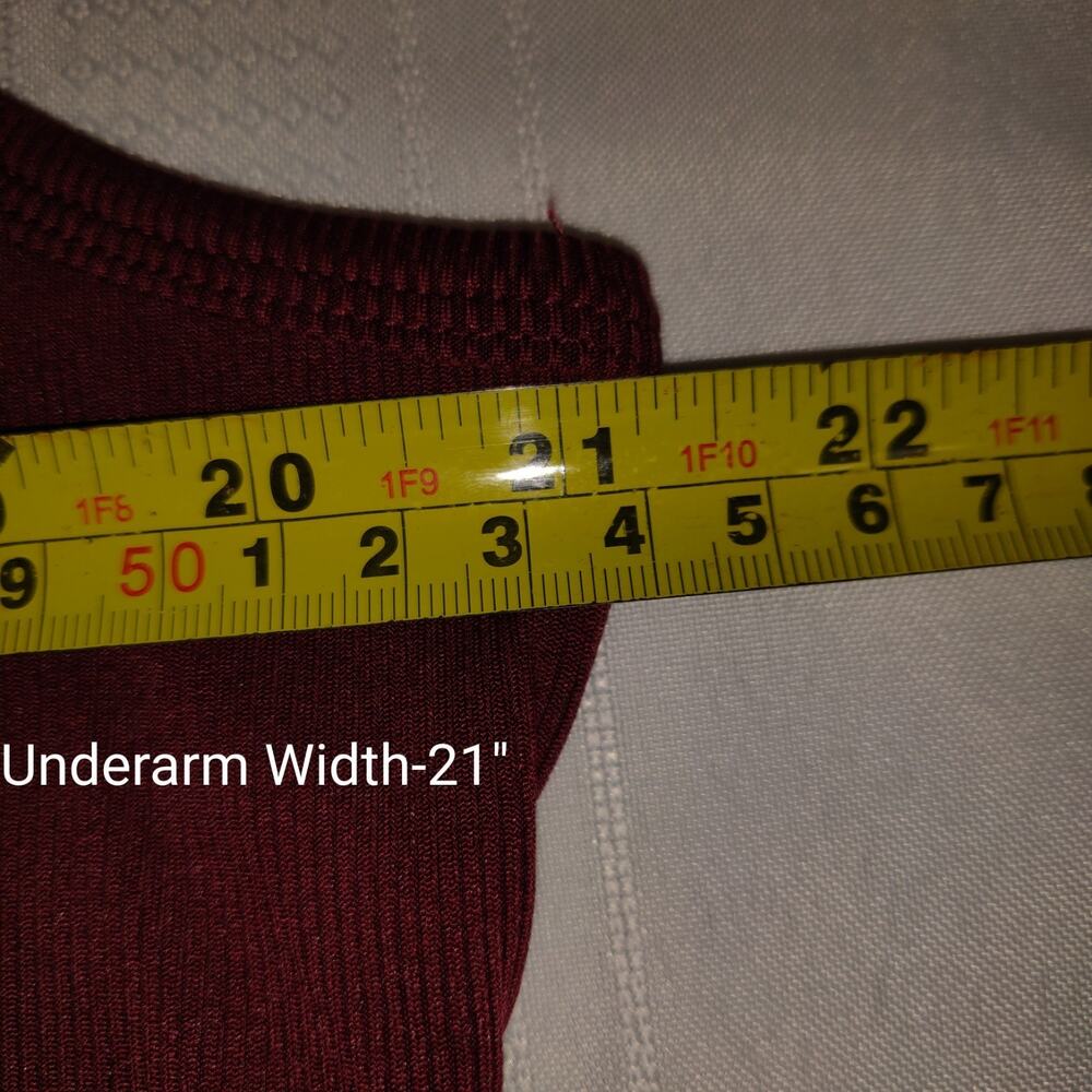 Ekouaer Cropped Ribbed Top Women's 2XL BURGUNDY Drawstring Ruching Sleeveless - Picture 9 of 9